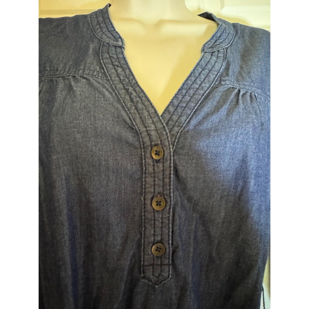 Gap Indigo Chambray Tie-Waist Dress | 100% Cotton | Fall 2012 | Size M - Picture 3 of 8